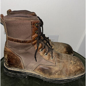 Ariat Boots Men 13EE Brown Leather RigTek Safety Composite Toe Slip Resistant